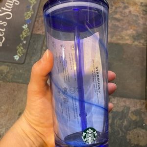 Starbucks  Blue swirl glass tumbler- both for $45